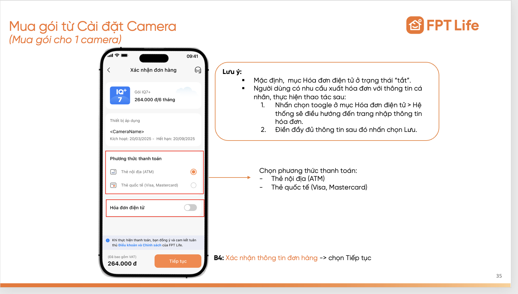 Chọn gói cước và thanh toán